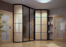 Угловая композиция шкафов с закругленной дверью (88)